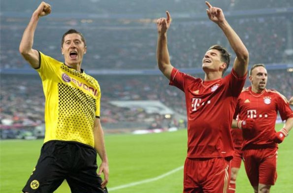 Two of the top finishers in the Bundesliga side-by-side, Robert Lewandowski and Mario Gomez
