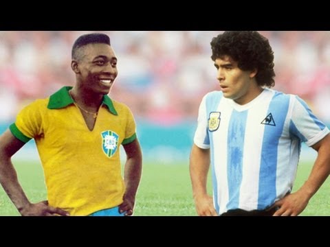 Two of the greatest footballers of all time, Pele and Maradona